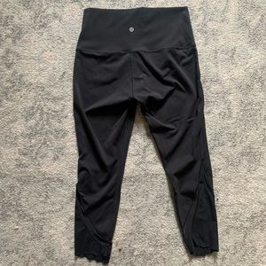 Lululemon Black Leggings w/ Mesh Details at the bottom